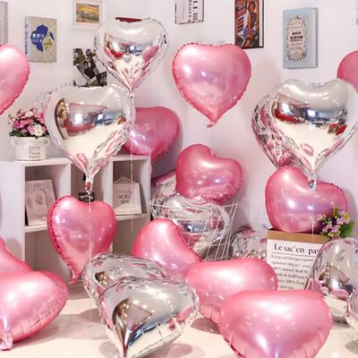 10 pièces 18 pouces Rose Doré Rouge Rose Cœur d'Amour Ballons Feuille Saint-Valentin Mariage Décoration Ballon Hélium Anniversaire Fournitures de Fête