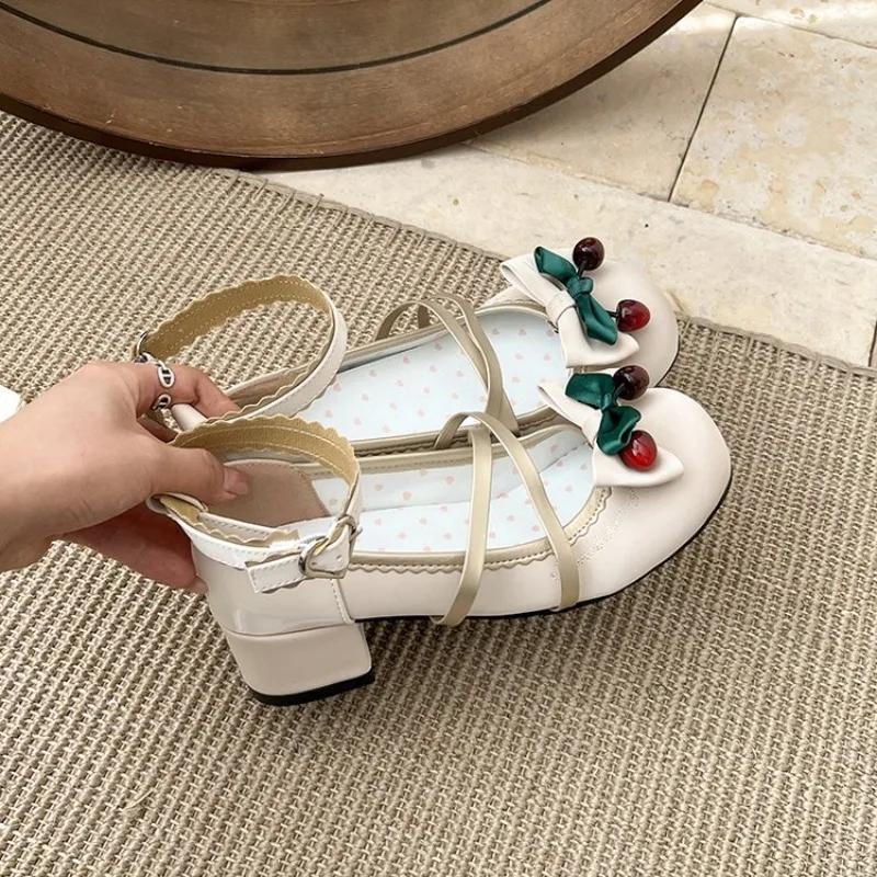 Modische weinrote strukturierte Lolita-Einzelschuhe für Damen 2025 Frühling und Herbst Neu Japanische Soft Girl Kleine Lederschuhe