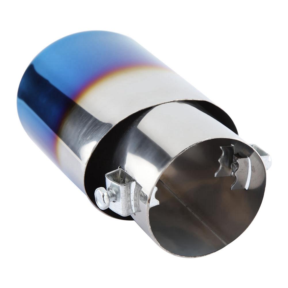 Blue Stainless Steel Car Straight Exhaust Pipe Rr Muffler Tip Tail Throat
