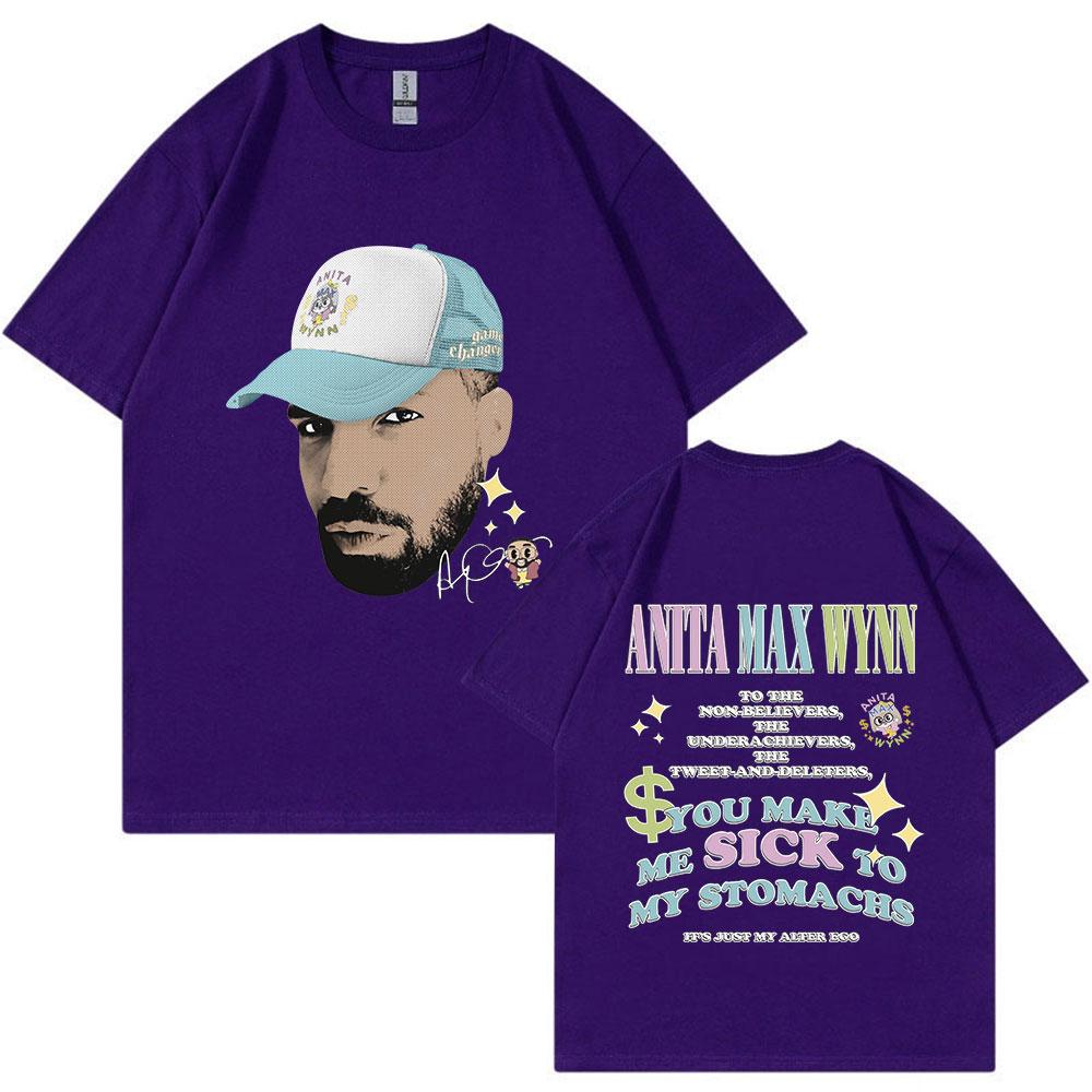Drake Anita Max Wynn Divertente Meme Grafica Maglietta Unisex Donna Moda Hip Hop Maglietta Oversize Casual Girocollo Cotone Magliette Top