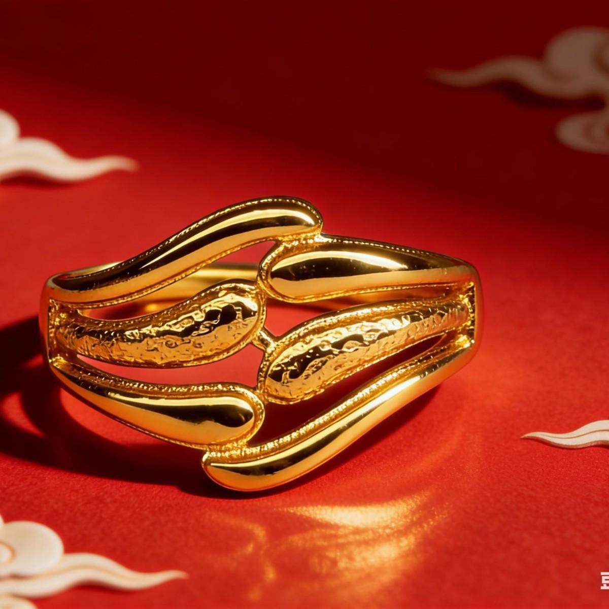 Classic Vietnamese Sand Gold Ring: Fire-Baked, One-Color, Non-Tarnishing, Versatile, and Fashionable Wedding Jewelry. Adjustable Opening золотой
