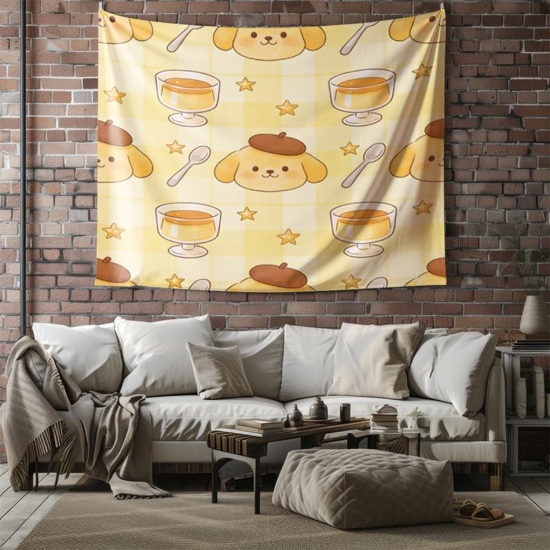 Sanrio Characters Cartoon Tapestry Cute Wall Hanging Tapestry for Bedroom Living Room Home Decor