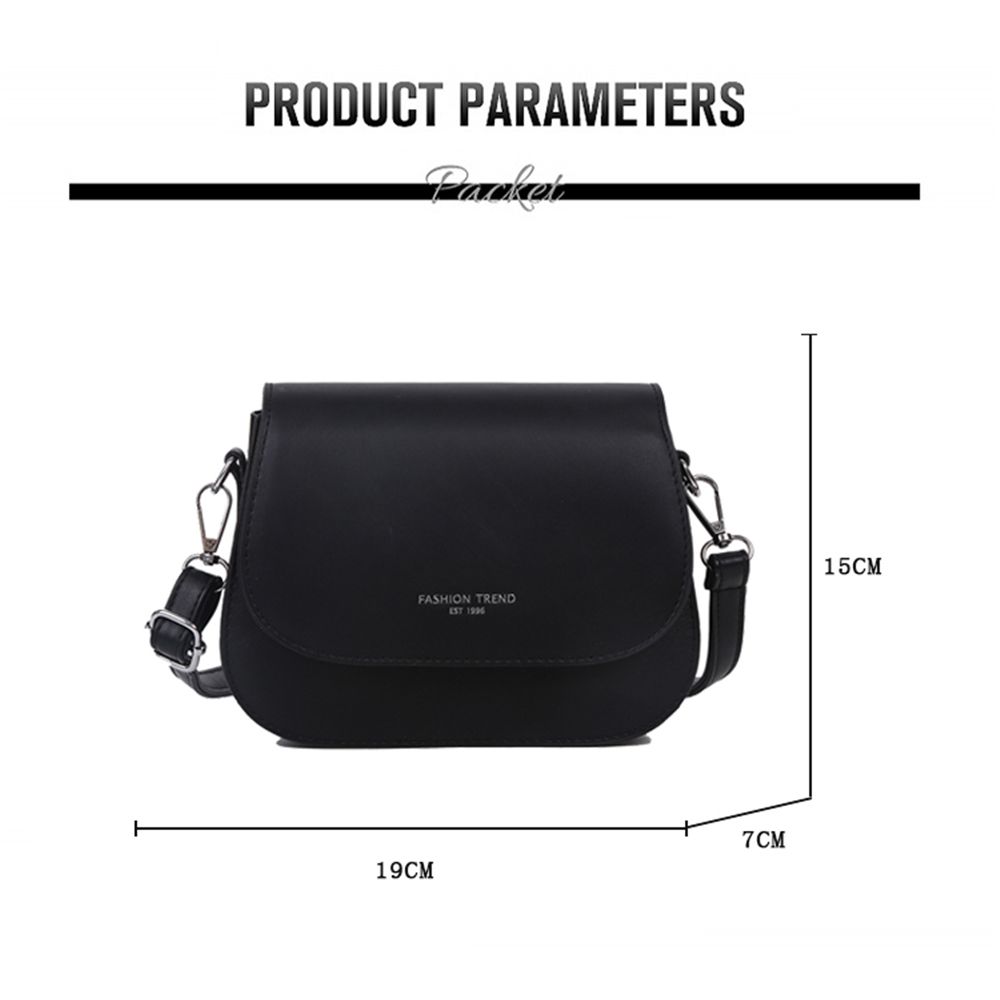 Trendy taška přes rameno na sedlo Dámská taška přes rameno z PU kůže Jednoduchá jednobarevná taška s klopou Messenger Bag Módní kabelky Pouzdro