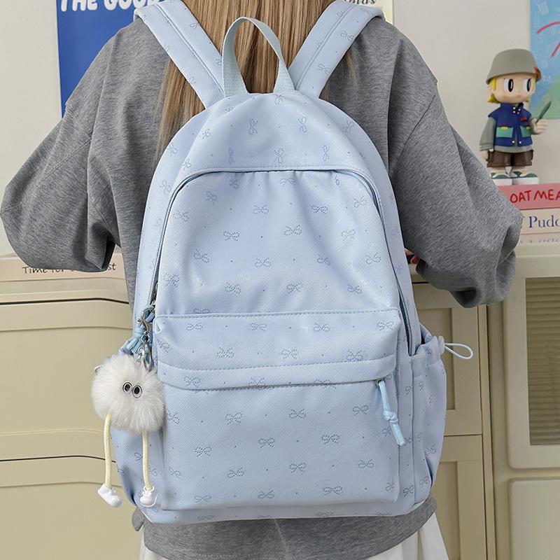 High Value Niche Schoolbag Female College Student Lightweight Backpack Junior High School Student Bow Large Capacity Backpack