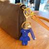 1PC Bag Pendant Personalized And Creative Boutique 5cm Cute Bear Keychain Inlaid With Artificial Diamond Car Keyring