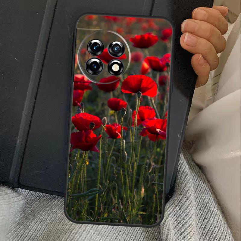 

Poppy Flower Bloom Case For OnePlus Nord 5 CE 2 3 4 Lite N20 N30 OnePlus 15 13 12 11 10T 10R 12R 13R 13T Cover OnePlus 10Pro