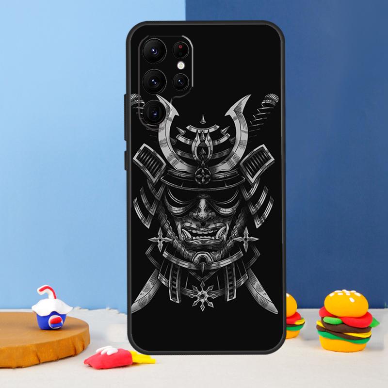 Japanese Samurai Oni Mask Phone Case For Samsung Galaxy S24 Ultra S9 S10 S20 FE S22 S21 S23 Plus S25 Ultra Cover Coque