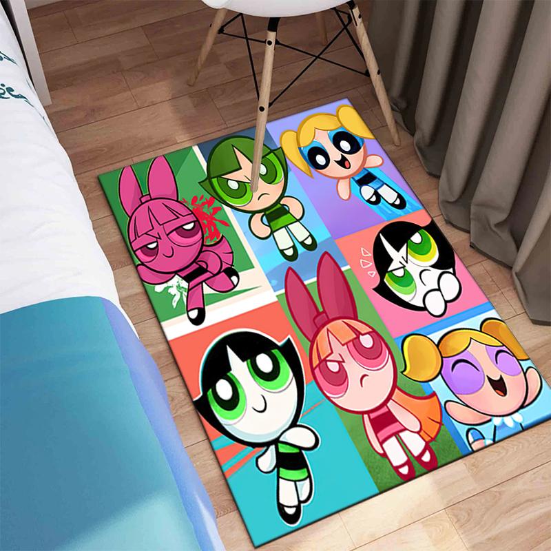 1Pc The Powerpuff Girls Printed rectangle carpet, home door mat, outdoor travel protection carpet A1