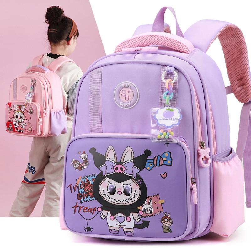 Kindergarten Kids School Bag For 13 Year Olds With Lightweight Nylon Material And Labubu Print Design