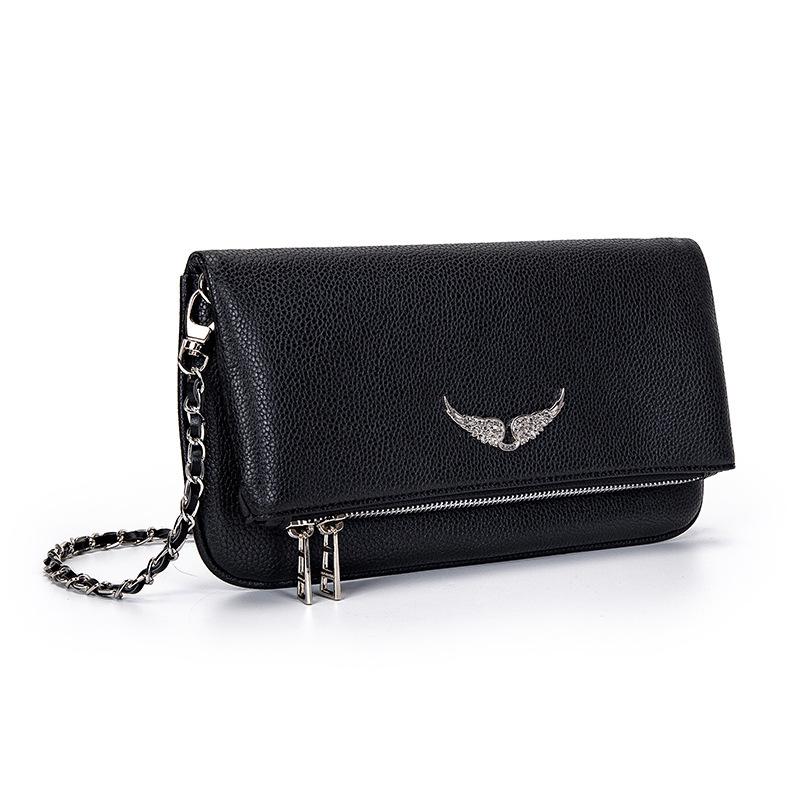 France Gold Classic Zv Genuine Leather Square Bag - European/American Fashion Versatile Wing Shoulder/Crossbody Bag