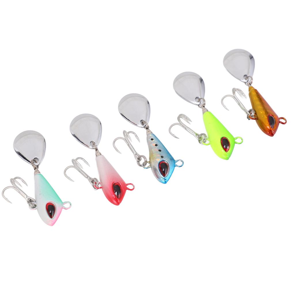5Pcs 10g Metal Fishing Lures Baits Vib Sequins Fishing Lure Artificial Hard Fishing Bait for Freshwater Bass