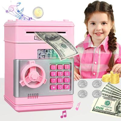 1ks dětská kasička,3 roky stará roztomilá mini bankomatová pokladnička s PIN/hudbou,automatické rolování papíru, spořicí krabička, hračky