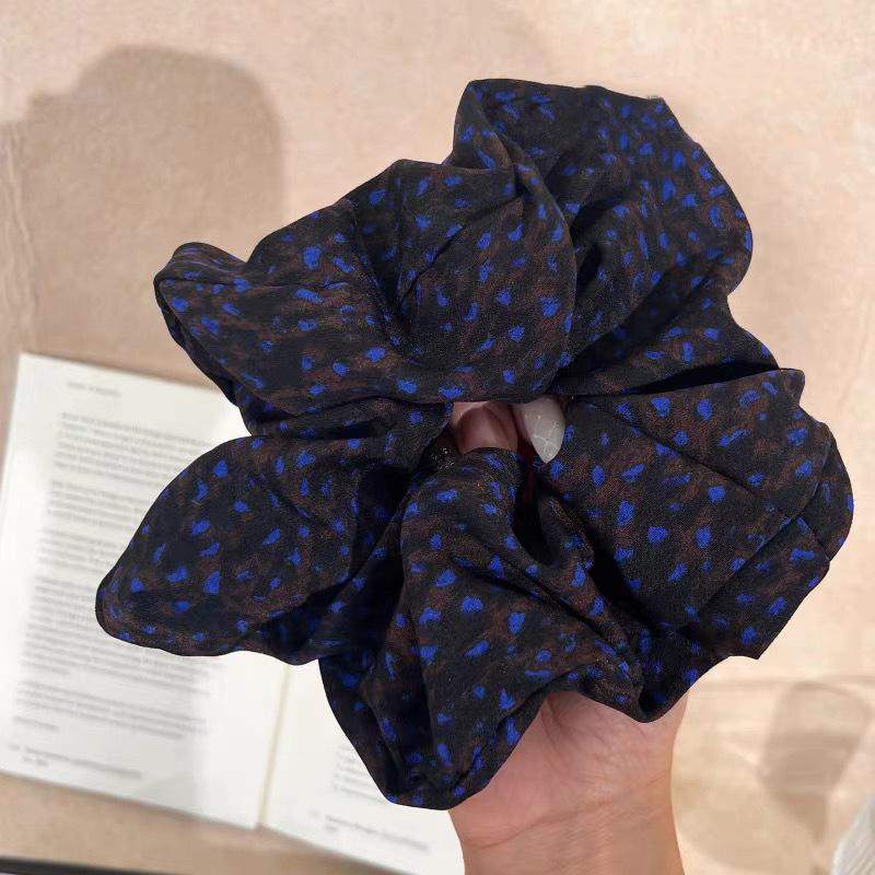 Korea's new high-end large intestine hair band jewelry retro simple floral large simple hair band women's hair rubber band