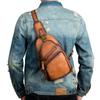 Top Layer Tree High Vegetable Tanned Cowhide Handbag, Vintage Men's Chest Bag
