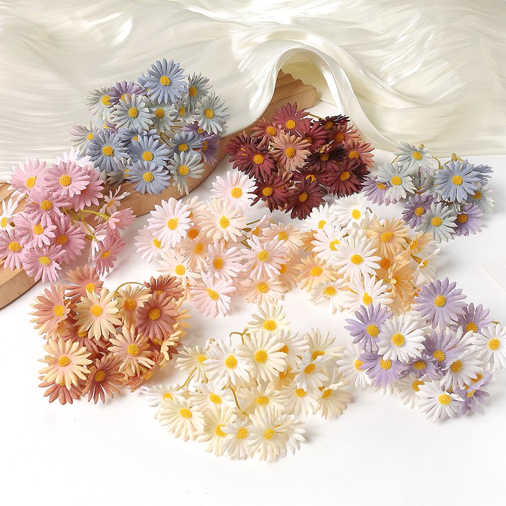 10/20Pcs Chrysanthemum Artificial Flowers Heads Silk Home Room Decoration For Mother's Day Craft Gifts DIY Wreath Wedding Decor