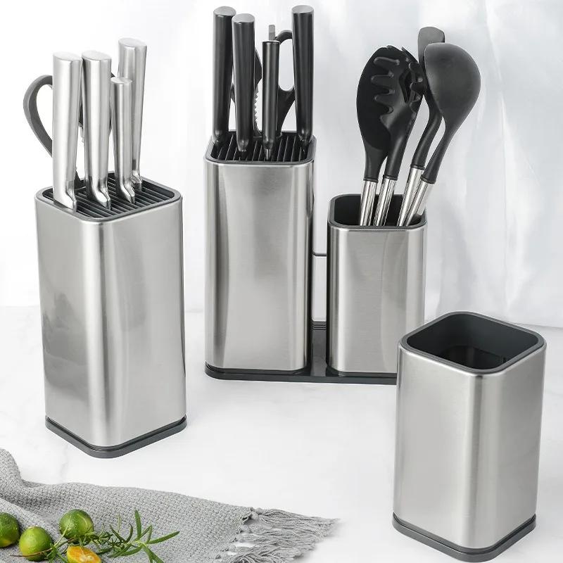 Knife Holder 304 Stainless Steel For Multi Kitchen Knife Set Scissors Cooking Utensils Organizer Knives Stand Block Tool