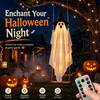 Grand Fantôme Volant Suspendu de 1,5 m Décoration d'Halloween avec Balancement Éclairé Design Flottant pour Porche Avant Jardin Arbre Cour Fêtes Arrière-Cour 1 Paquet