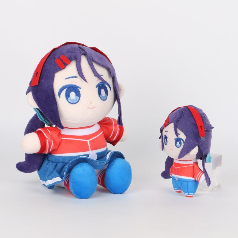 MiSide Mita Plush Toy Kawaii Purple Hair Anime Girl Stuffed Doll Soft Plushie with Red Outfit Perfect for Game Fans Kids Gifts Backpack Accessories