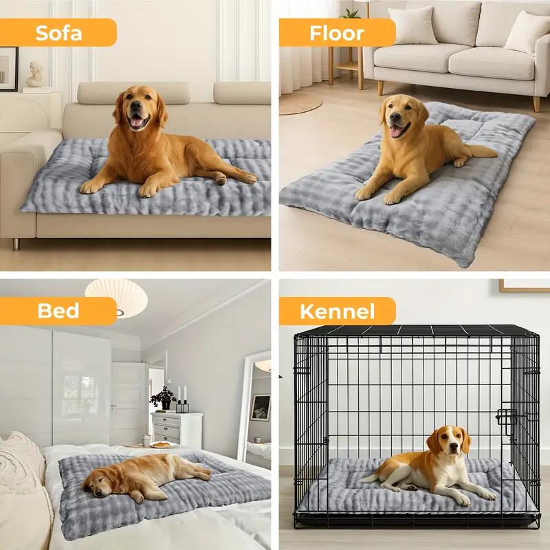 Extra Large Dog Pet Beds Plush Dog Bed Sofa Mat Thickened Super Soft Polyester Pet Mat Dog Crate Mat Bed For Large Bed