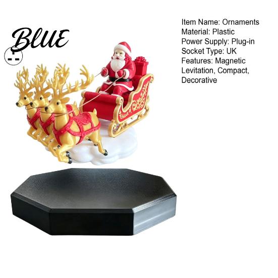 Christmas Gift for Collectors Floating Santa Sleigh Flying Sleigh Magnetic Levitation Decorations Xmas Decoration Cabinets Claus Tabletop