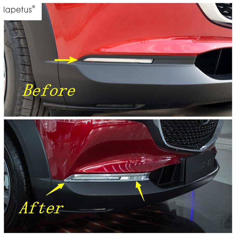 Für Mazda CX-30 - 2025 Auto Front Heck Nebelscheinwerfer Dekoratives Lichtband Augenbrauenabdeckung Verkleidung ABS Chrom Kohlefaser Zubehör