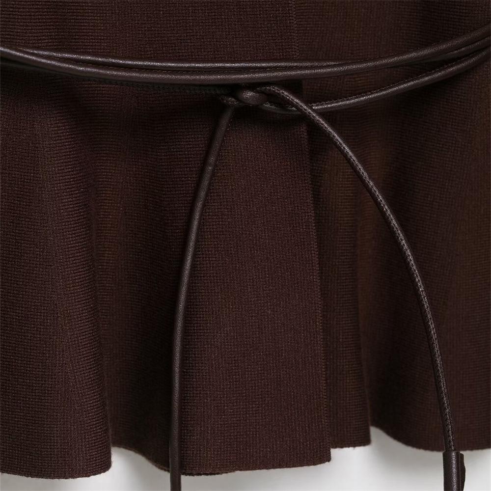 Autumn Women's Slimming V-Neck Knitted Cardigan with Belt