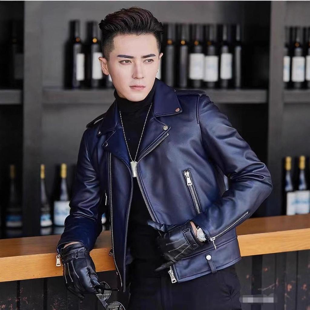 Spring and Autumn New Leather Jacket Motorcycle Leather Jacket Men's Short Slim Handsome Youth Men's Jacket Trend