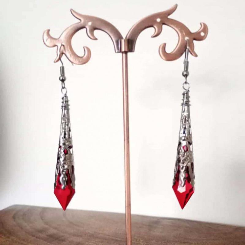 Blood Red Vampire Gothic Victorian Earrings