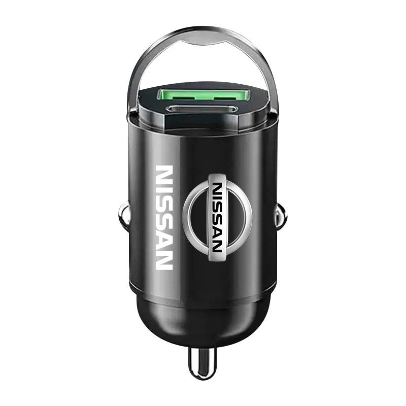 1Pcs Car Charger USB Type-C Fast Charging Adapter Car Accessories For Nissan Nismo Almera Tiida Juke Teana Qashqai 350Z 370Z GTR