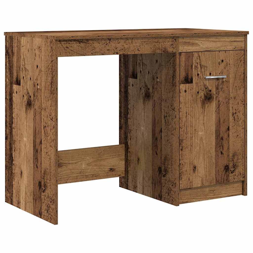 Desk with Under Cabinet Reclaimed Wood Look Particleboard