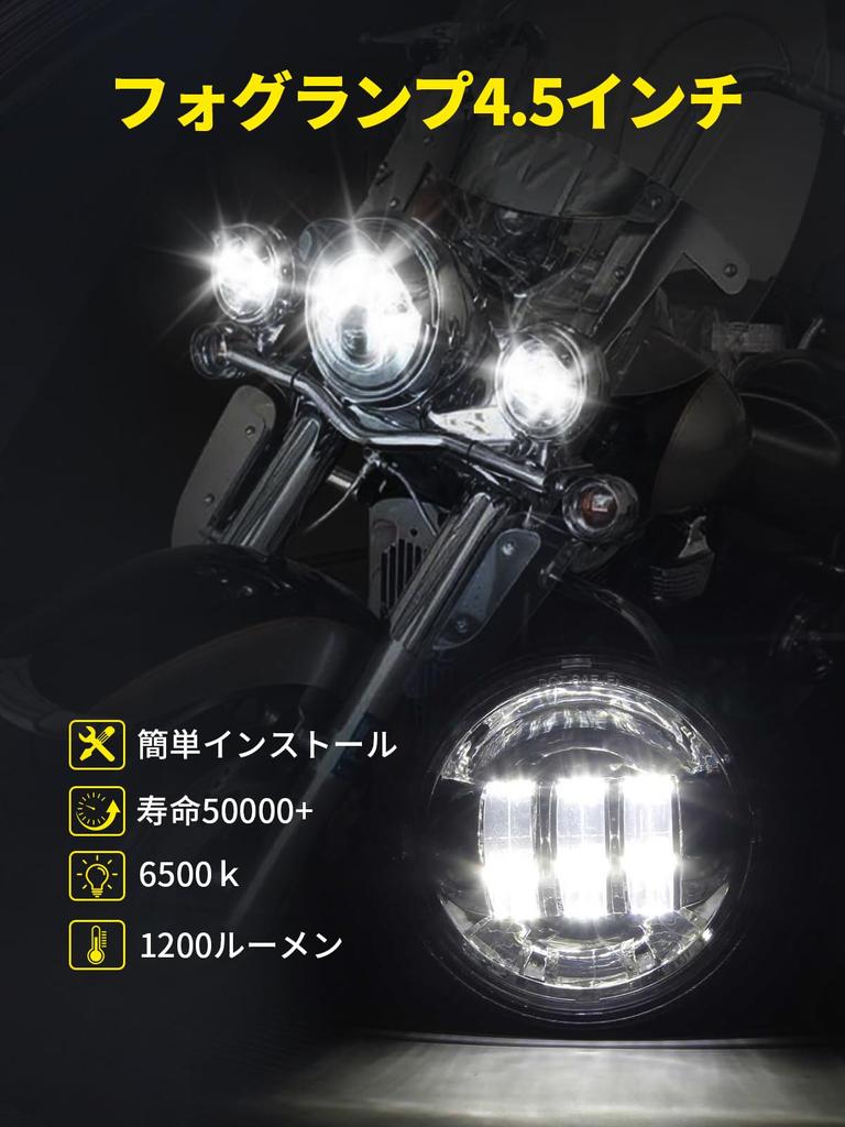 Chelhead LED Headlight for Fog Switchable LED Auxiliary Headlamp Kit with Silver 7-inch Harley-Davidson, 4.5-inch Lights, Hi/Lo Lights, 7-inch