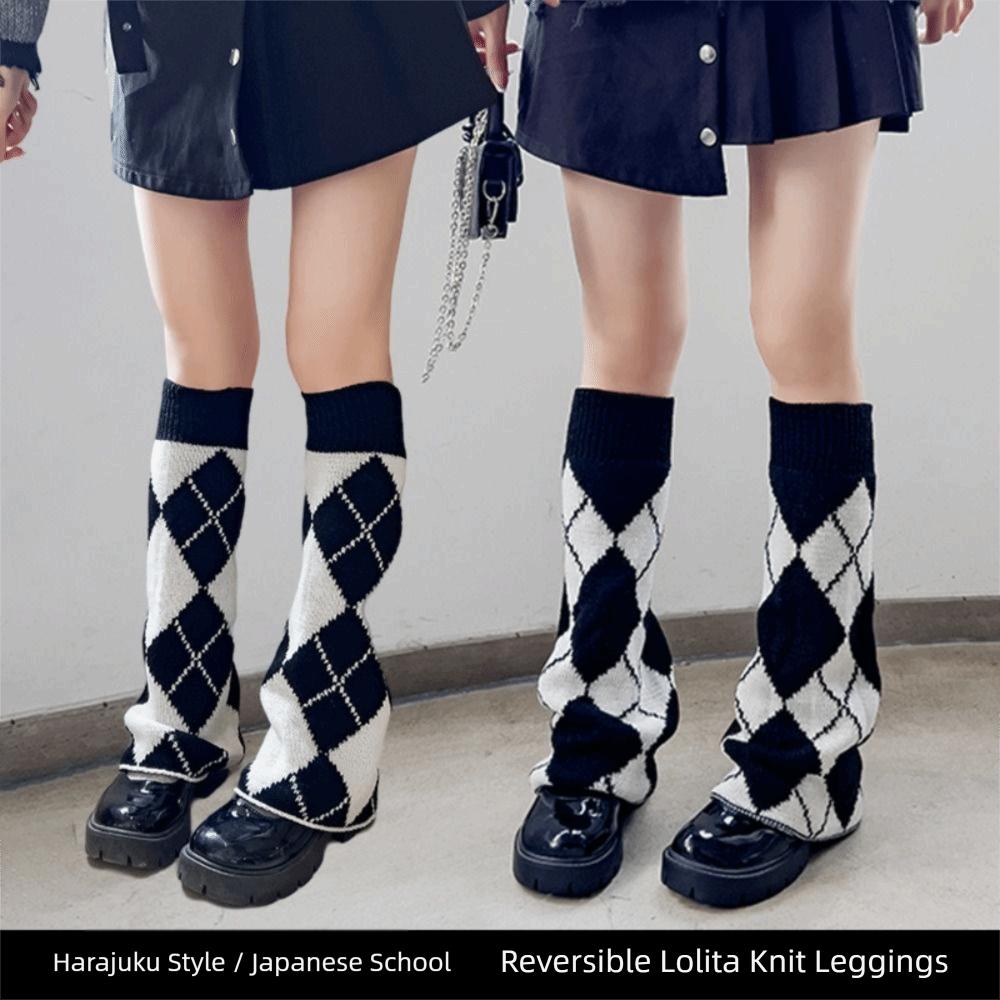 Star Pattern Punk Leg Warmers Cross Design Knitted Leg Warmers Leg Cover Accessories  Winter