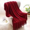 Nordische Diamant Kwast Gebreide Plaid met Franje Zacht Boho Bank Handdoek Bed Loper
