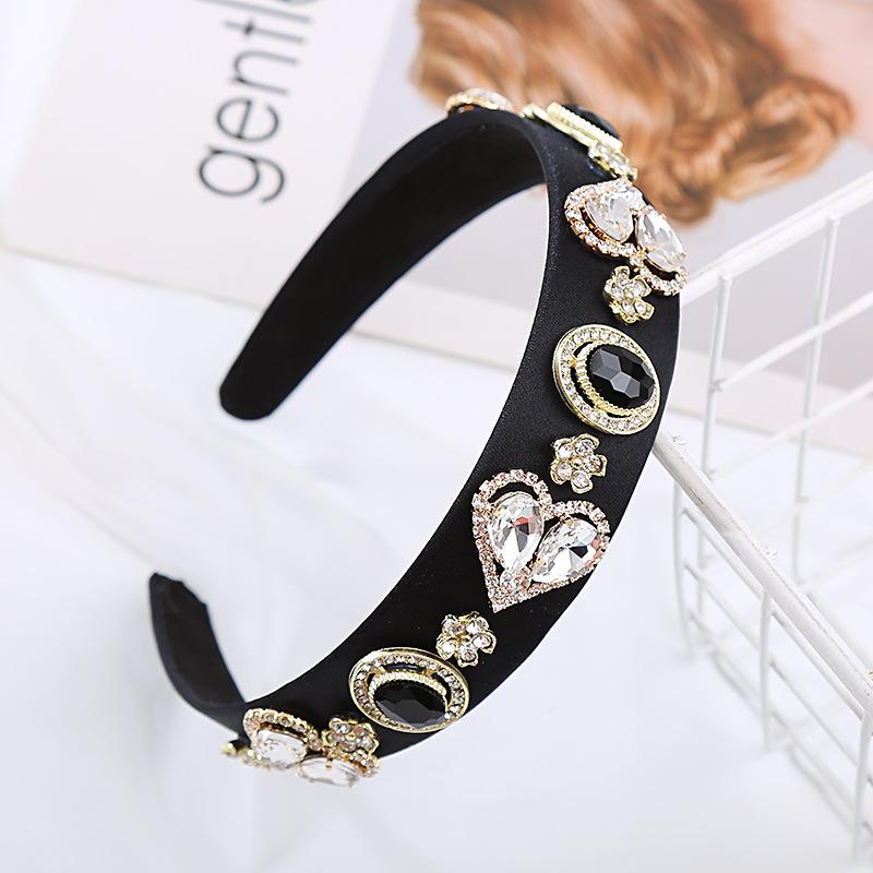 Fashion Baroque Glass Drill Love Valentine's Day Headband Simple High Quality Luxury Hair Accessories