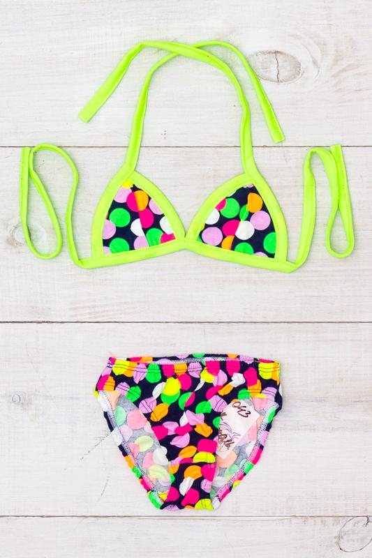 Girls’ Printed Swimwear – Padded-Free Tie Top & Comfortable Fit, Summer, 9593-043 HC