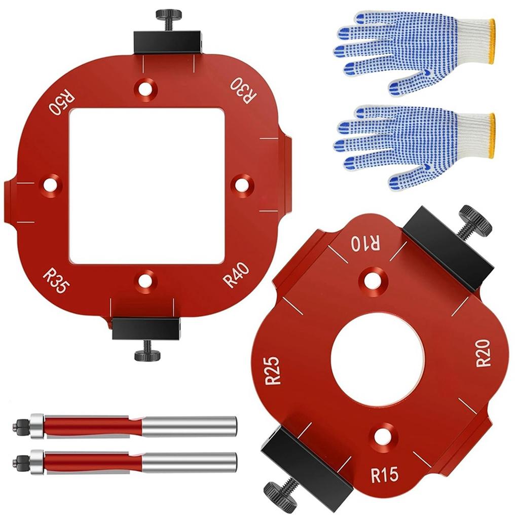 2025+ Router Corner Radius Template,2pcs Radius Jig Router Templates for Woodworking, Aluminum Alloy Router Corner Jigs