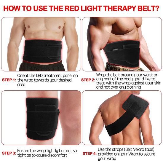 Rotlichttherapie Infrarotlichttherapie Große Matte zum Anlegen am Körper Tragbare Wickelauflage mit Timer LED
