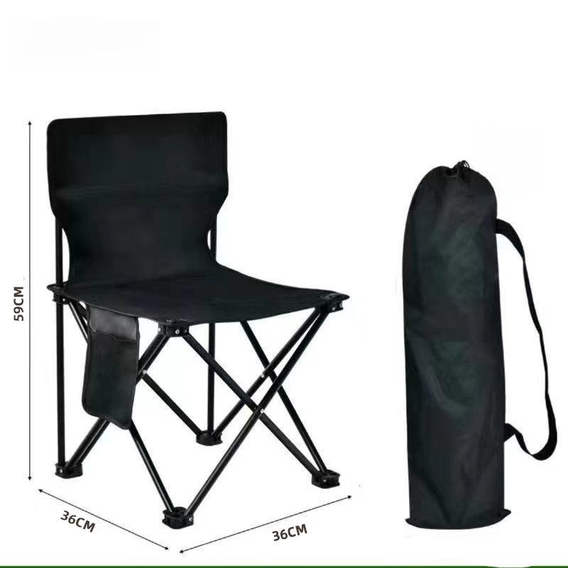 2026 New Outdoor portable folding fishing chair waterproof Oxford cloth camping chair beach picnic folding chair Artistic Sketch