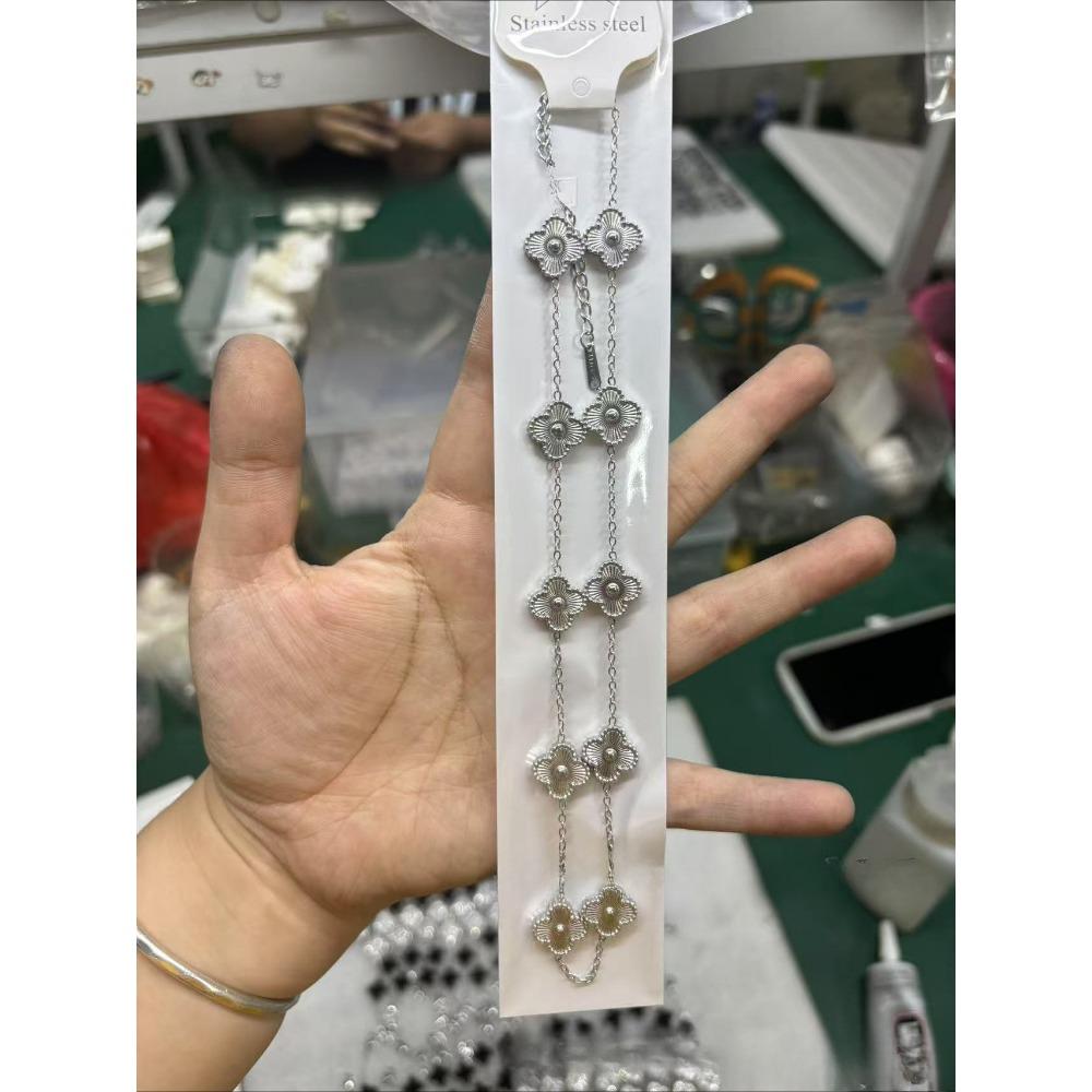 Ten Flower Necklace Double-Sided Four-Leaf Clover Clavicle Chain High-End Women's Necklace