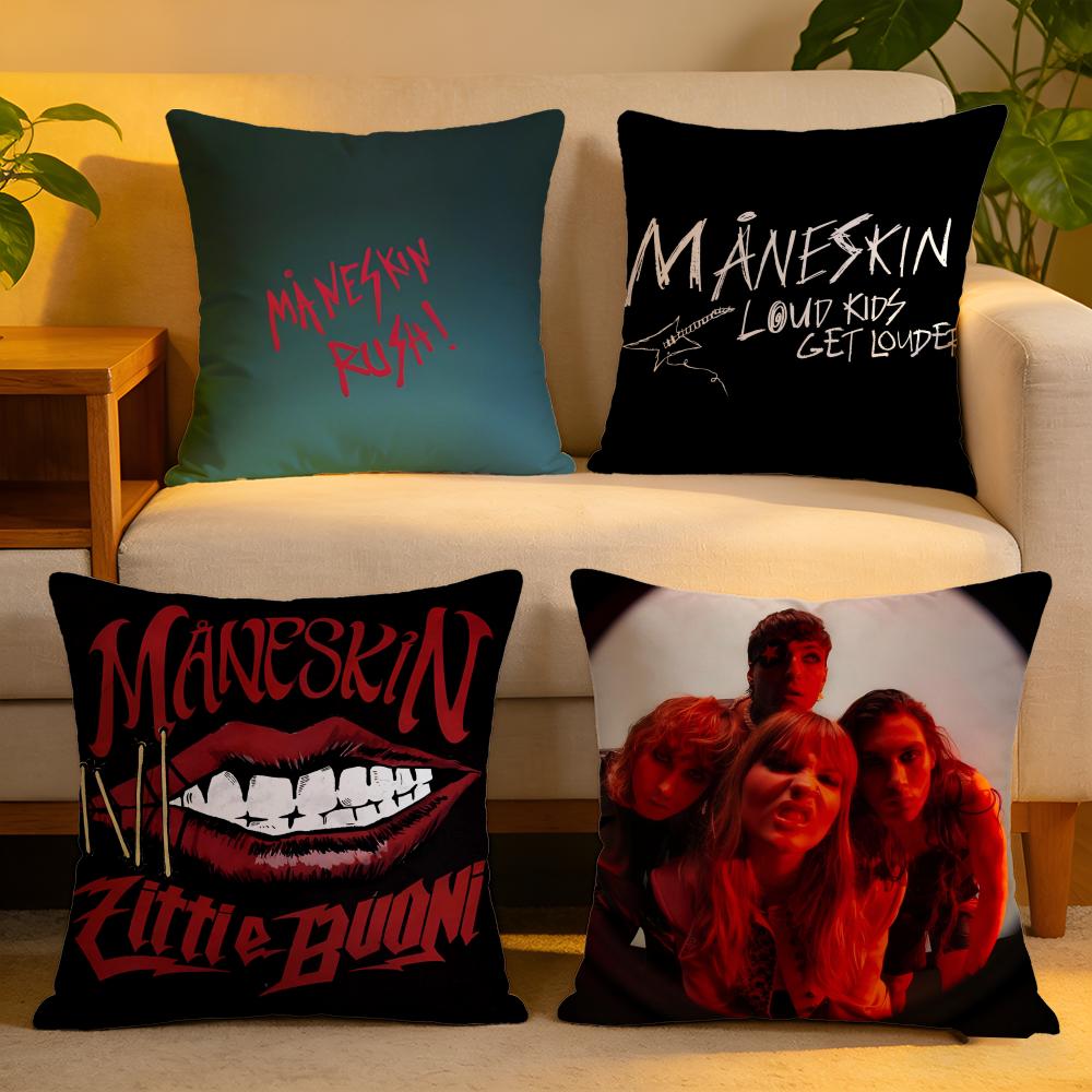 Cushion Cover Linen SkinFriendly Soft Decorative Case For Sofa Home Decor Hot Rock Band MManeskinS Pillow cover