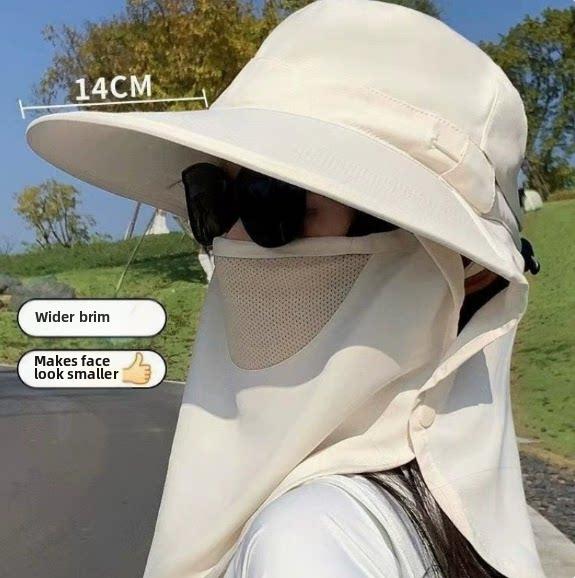 Wide Brim Sun Hat Full Face Neck Coverage Breathable for Women Outdoor Beach Hiking