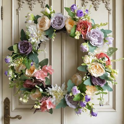 Summer Wreath Home Decor Accessory Decorative Floral Door Artificial for Window Wedding