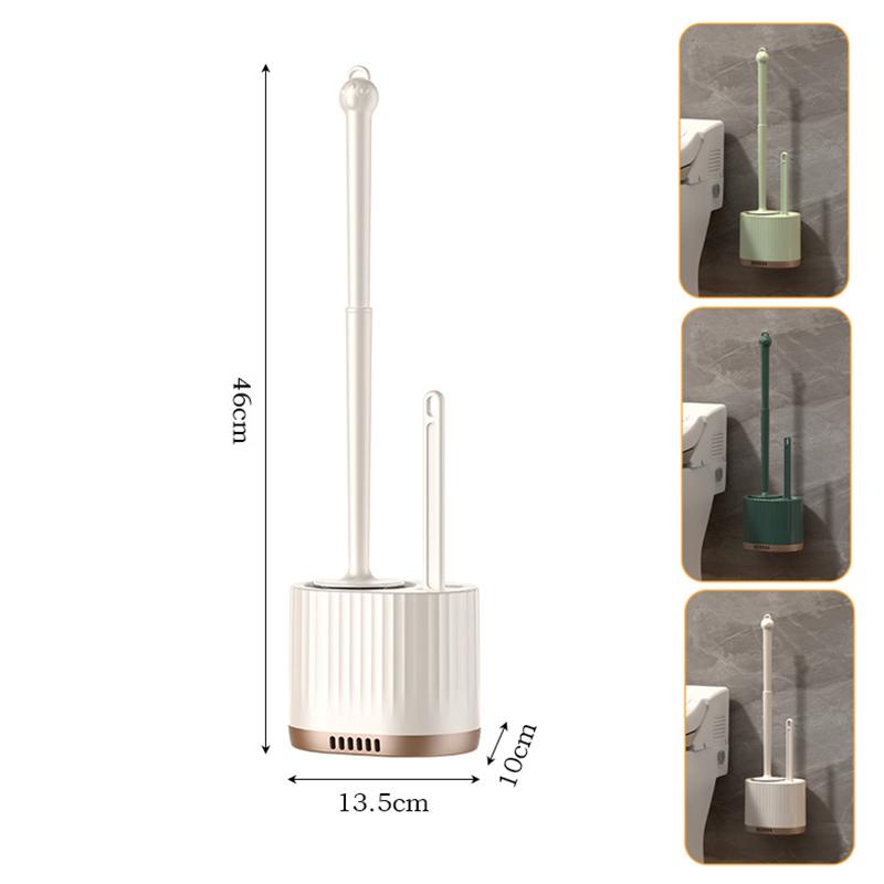 Silicone Wall Mount Toilet Brush Set Quick Dry Drain Base Efficient Gap Cleaning for Bathroom Use