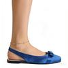 Blue Satin Shoes Women Lightweight Ballet Flats Spring Summer Dress Party Shoes Elegant Office Lady Plus Size 43