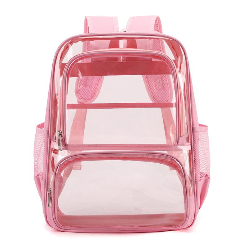 Pvc Clear School Backpack With Multiple Pockets Waterproof Design For Students