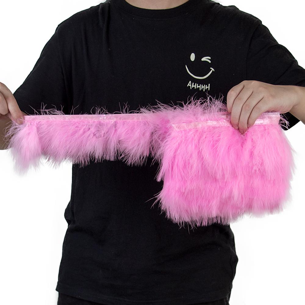 1Meter Fluffy Red Marabou Feather Trim Turkey Feathers For Crafts Ribbon Width 6-8" Turkey Plumes Fringe Diy Wedding Decoration