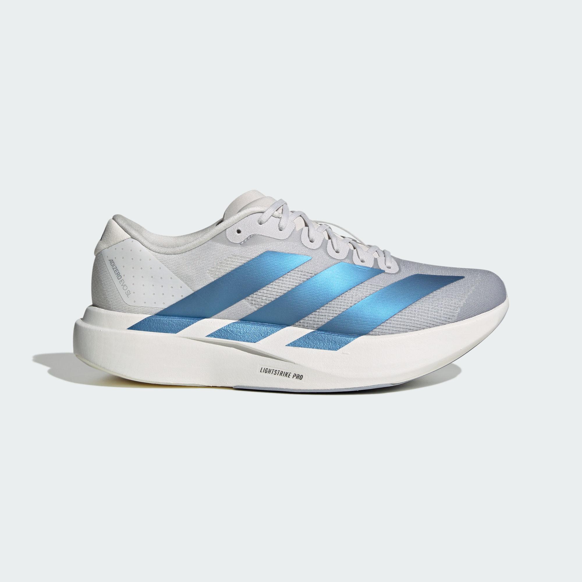 Adidas Adizero Evo SL Running Shoes Men s Light Gray White 40.5
