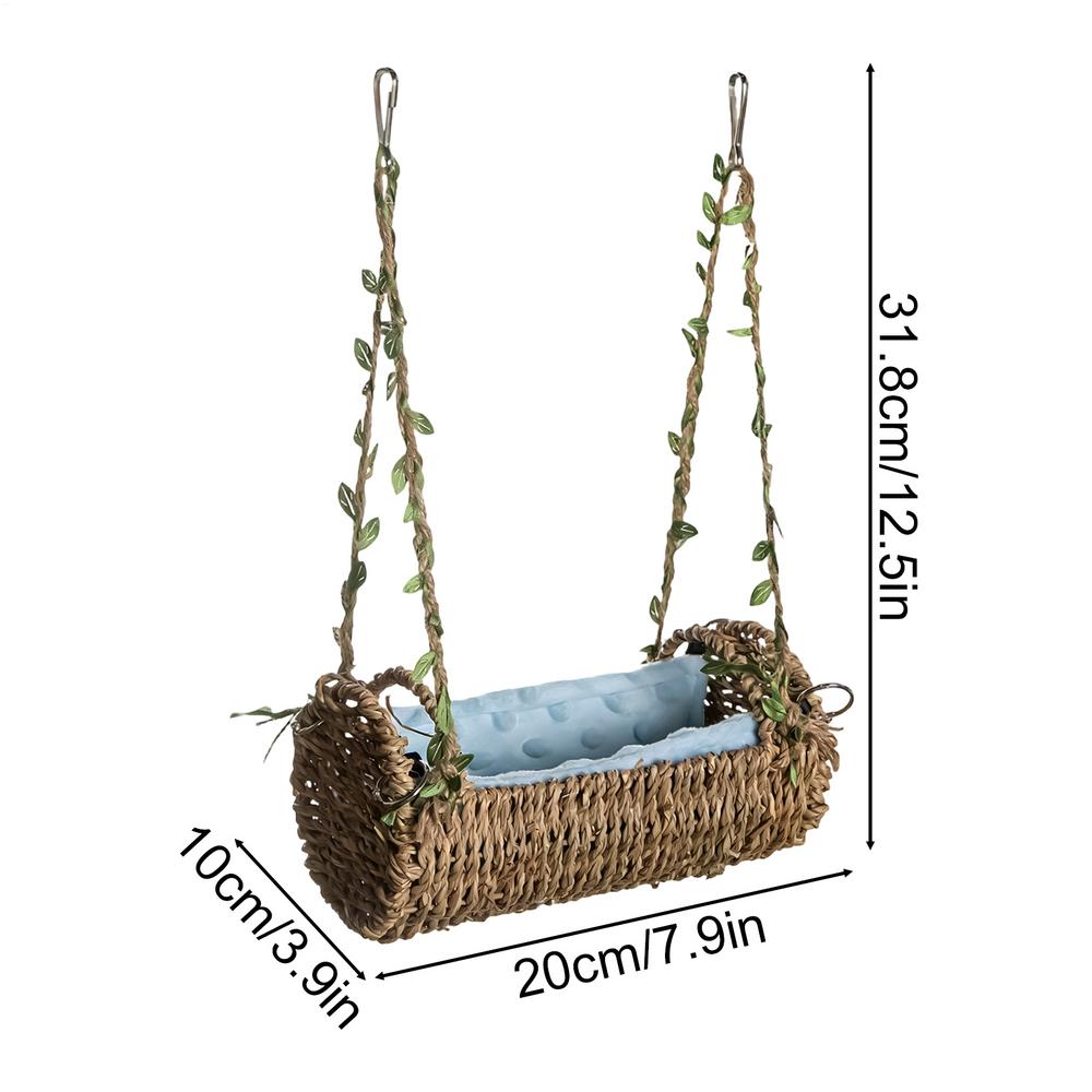 Small Animal Hammock Chew-Proof Breathable Suspension Habitat Squirrel Hammock With Removable Mat For Syrian Dwarf Guinea Indoor