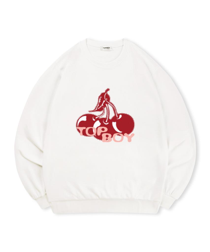 TOPBOY [Non-Fleece Or Fleece] Cherry Boy Printed Sweatshirt (Type A)
