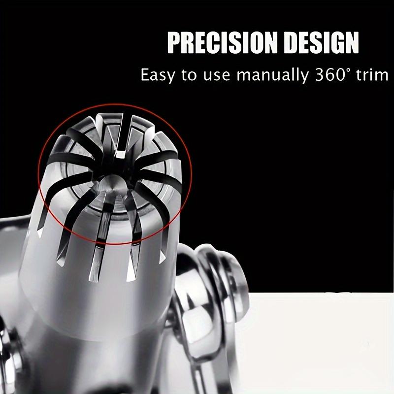 Stainless Steel Nose Hair Trimmer for Men & Women - Manual Hypoallergenic Ear & Nose Hair Cutter, No Battery Needed, Washable, Small Round Head Design